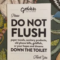 Bathroom sign  at Goddess and the Baker in Brookfield