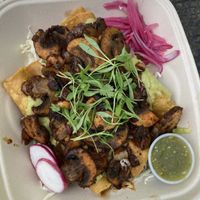 Potato taquitos with mushrooms   at Tito's Taquitos in Portland