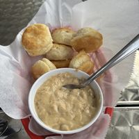 little dipper biscuit basket w vegan gravy   at Atomic Biscuit in Canton