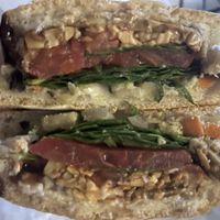 Tempeh sandwich 🤍🌱  at Community Garden Market in Shepherdstown