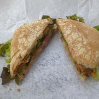 Ciabatta BBQ Tempeh at Community Garden Market in Shepherdstown