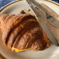 ‘Cheese’ and tomato croissant   at Elevenses in Cessnock