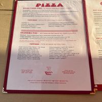Pizza menu   at Ollie's Pizza in High Falls