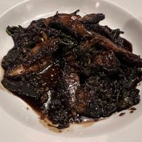 Sautéed Mushrooms with a sweet sauce… not very pretty, but delicious!  at Green Lettuce USA in Greenville