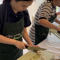 Me preparing ingredients   at Little Green Kitchen in East Singapore