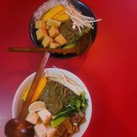 Vegan ramen with fried or steamed tofu at Orochi Ramen in Clermont