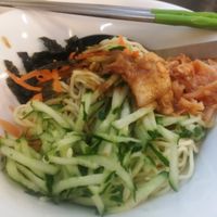 cold dry noodles with veggies and kimchi at Yi Suyuan  in Taichung