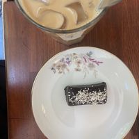 Iced oat latte + bounty treat.  at Epi Bageri and Cafe in Gavle