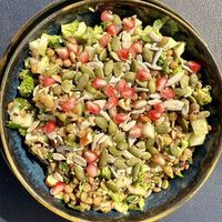 detox salad with lentils instead of quinoa - 250Rs  at Awani Plant Based in Arambol