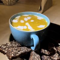 Pumpkin soup  at Awani Plant Based in Arambol