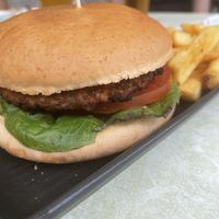 The $29 burger 😵 I will never not be annoyed about paying $5 extra for a crappy gluten free bread roll haha  at Stradbroke Island Beach Hotel in Point Lookout