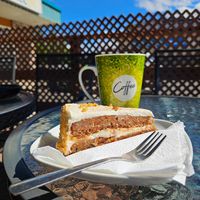 Gluten-free plant based carrot cake at Cool Beanz in Princeton