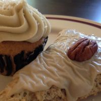 cupcake and scone  at Dough Bakery in Atlanta
