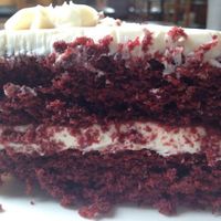 red velvet cake at Dough Bakery in Atlanta
