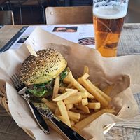 Seaweed burger. at AMS - Tastes From The Lowlands in Schiphol