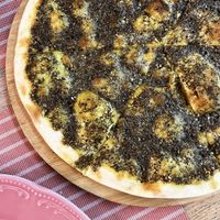 Homemade flatbread with zaatar at Byblos Grill Bakery Restaurant in Yerevan