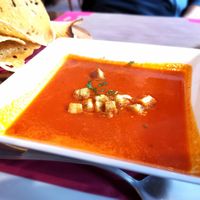 Aromatic tomato soup with ginger at Buddha Lounge in Gdansk