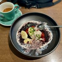 Black rice porridgee  at Operator 25 in Melbourne