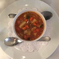 Minestrone soup at Tigelleria Organic Restaurant in Campbell