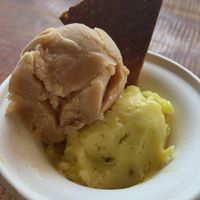 Chai and kesar pistachio   at Sarabhas Creamery in Nashville