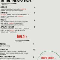 Menu pizza and dessert. V means vegan   at LaLotta in Utrecht