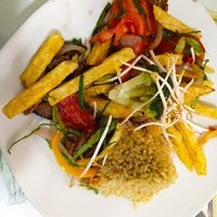 Lomo saltado at Loving Hut - Titikaka in Puno