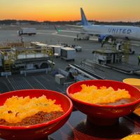 Vegan curry on the left at NRT - Cafe & Bar Avion - T1 in Narita