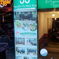 Street entrance with address at Muro Organic Vegan Restaurant in Nha Trang