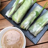 Fresh springs rolls & peanut sauce at Muro Organic Vegan Restaurant in Nha Trang