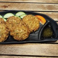 Fried mushrooms with three sauces at Muro Organic Vegan Restaurant in Nha Trang