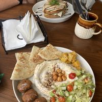 Falafel bowl and smoked tofu sandwich   at Cafe Osa Goa in Morjim