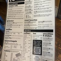 Menu w/ clearly marked vegan options  at The Roost in Northampton