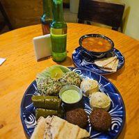 Falafel Plate Combo and lentil soup at Habibti Falafel in Guanajuato