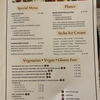 Entire vegan and vegetarian section on menu  at Born Appetite in Minehead