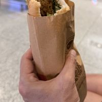 Vegan fish cakes bahn mi   at Bánh mì cô Chun  in Hanoi