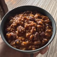 Vegan chili  at Disneyland - Last Chance Cafe in Chessy