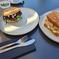 Bagel Smoked Tofu und Bocadillo de Tortilla (glutenfrei) at Bakery Giusy in Gran Canaria