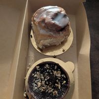 Rocher tart and cinnamon roll at Bakery Giusy in Gran Canaria