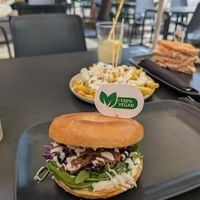 Pulled "pork" bagel at Bakery Giusy in Gran Canaria