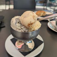Vanilla caramel pecan and mint choc chip ice-cream at Bakery Giusy in Gran Canaria