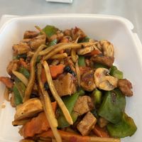 Veggie chicken w/black bean sauce  at Garden Wok in Tarzana
