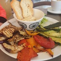 Hummus and roast vegetables at Caffè delle Guide in Alagna Valsesia