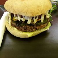 Pesto burger at Kure Juice Bar in Apia