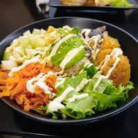 Sushi bowl at Kure Juice Bar in Apia