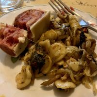 Beetroot strudel and pasta   at La Sidreria in Milan
