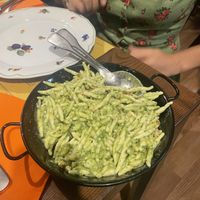 Trofie al pesto (mouth-watering)  at La Sidreria in Milan