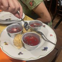 Watermelon dessert and cookie dough  at La Sidreria in Milan