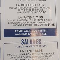 Le menu n'est pas complet sur la photo et n'hésitez pas à demander du sur mesure, ils le feront avec plaisir. at Cantine Emilia in Montreal