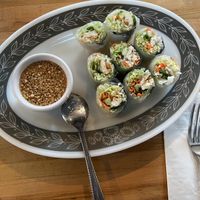 Fresh rolls with peanut sauce  at Mama D in Bangor