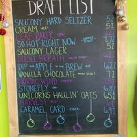 Draft list. Beers constantly rotating   at Saucony Creek Brewing in Kutztown
